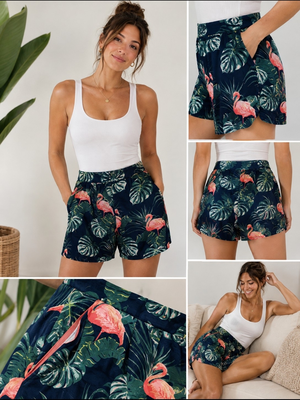Anne 50 Tropical Flamingo Shorts – Made in Canada 🇨🇦